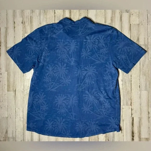 Vintage Tommy Bahama Blue Hawaiian Palm Trees Tropical XXL - Picture 7 of 9